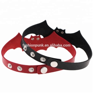 Collares de cuero hechos a mano para clavícula, Gargantilla gótica Punk con remaches