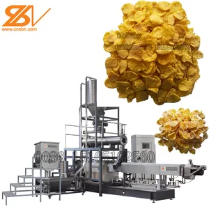 Electric wheat rice corn flakes making machine cornflakes breakfast cereal making machine