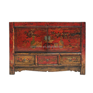 Chinese Antique Original Shanxi Hand Painted Cabinet Asian Furniture