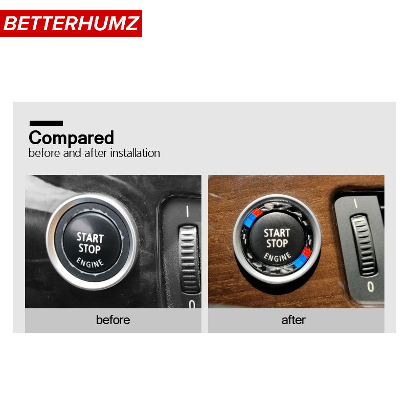 Autocollant Cercle Décoratif Pour Bouton Start/Stop BMW Série 3 E90/E92/E93 - Noir, Diamètre 33/25 Mm