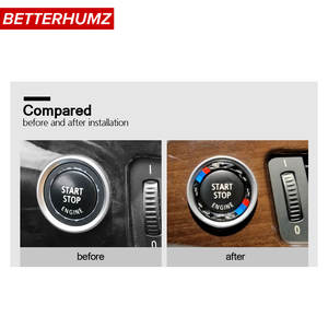 Auto Motor Start Stop Ring stickers Ontsteking Knop <span class=keywords><strong>M</strong></span> Streep decal Ring Voor bmw e90 carbon fiber interieur trim accessoires - Product Image 3
