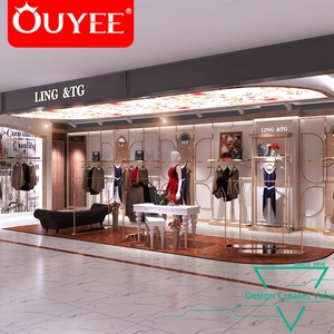 Nuevo concepto moderno de Metal bastidores ropa exhibición de la tienda de muebles tienda de ropa de diseño