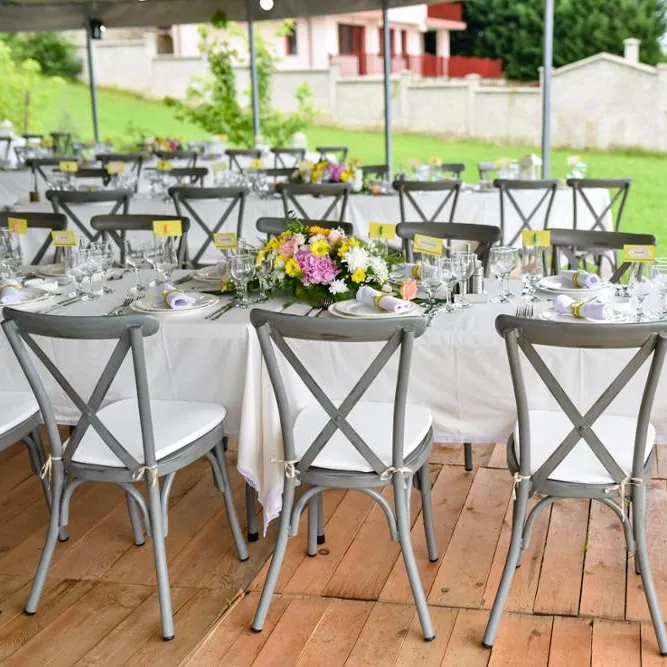 CDG Baby Blue Aluminium Garten Outdoor Indoor Party Hochzeit Dekor Stuhl Stapeln Event Bankett Vermietung Stuhl