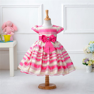Nueva European style bow pink stripe last match dress children - Product Image 1