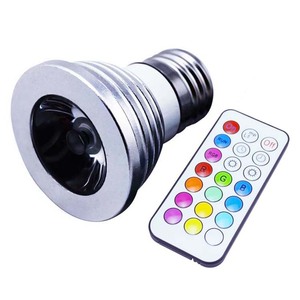Bombilla LED Mágica RGB de <span class=keywords><strong>3W</strong></span> <span class=keywords><strong>E27</strong></span> con Cambio de 16 Colores, Regulable, con Control Remoto de 21 Teclas - Product Image 1