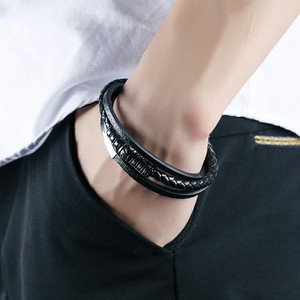 Marlary bracciale in pelle intrecciata con gioielli da uomo personalizzati alla moda con chiusura magnetica negozio di <span class=keywords><strong>bracciali</strong></span> in pelle da uomo - Product Image 6