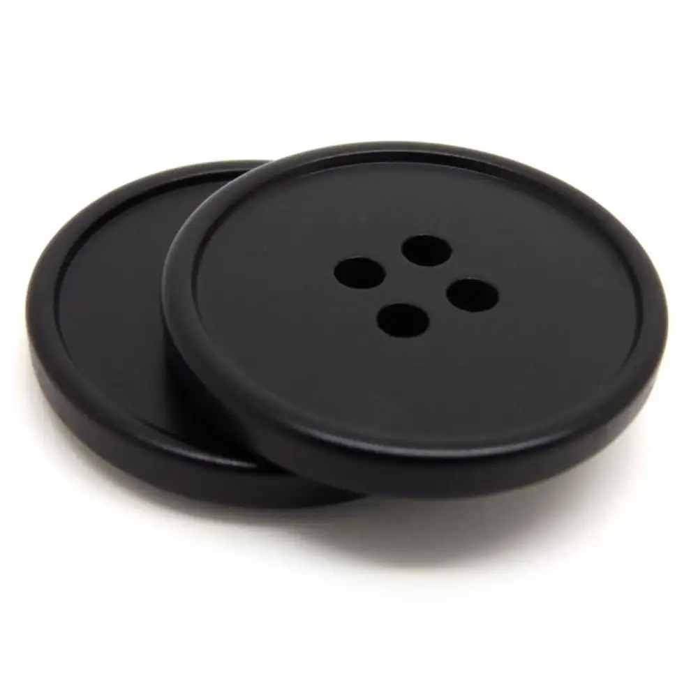 Classic style designer shirt buttons black 30mm plastic jacket buttons