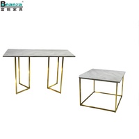 Table basse plaqué or en acier inoxydable, taille personnalisée, de styliste moderne, à la mode