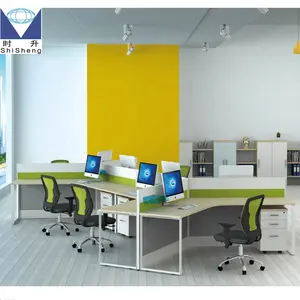 120 Degree 2-Person Computer Chair Melamine Workstation Malaysia