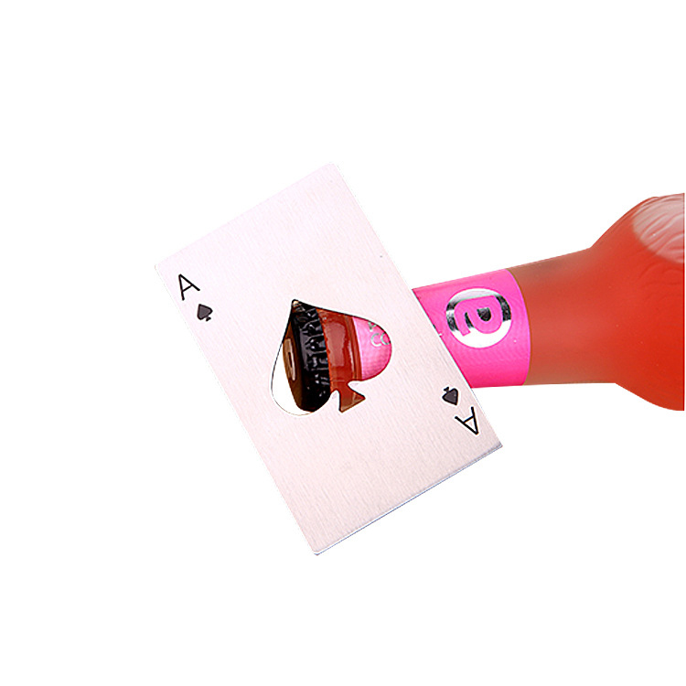 12 Apribottiglie Piatti Poker – Asso Di Picche In Acciaio Inox, Dimensioni Carta Di Credito, Per Birra E Bevande