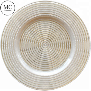الجملة الزفاف الجمال طبق زجاجي مع حافة الذهب الشركة المصنعة - Product Image 3