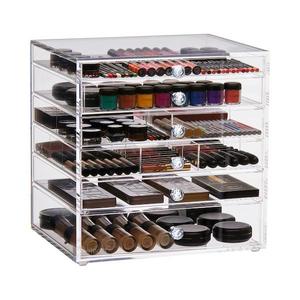 <strong>Acrylic</strong> Cosmetics <strong>Organizer</strong> Box with <strong>6</strong> <strong>Drawers</strong> and Dividers Clear <strong>Acrylic</strong> Dream Cube <strong>Makeup</strong> Storage Case