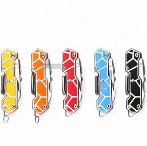 Coltello da campeggio con Logo personalizzato all'ingrosso con Multi-colore inciso al Laser Swiss coltello da tasca in acciaio inox lama OEM supporto - Product Image 4