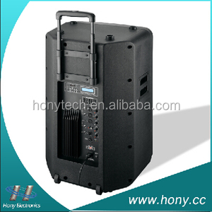 China 12 pulgadas altavoz activo portátil plástico grande <span class=keywords><strong>DJ</strong></span> sonido caja con asa y ruedas - Product Image 3