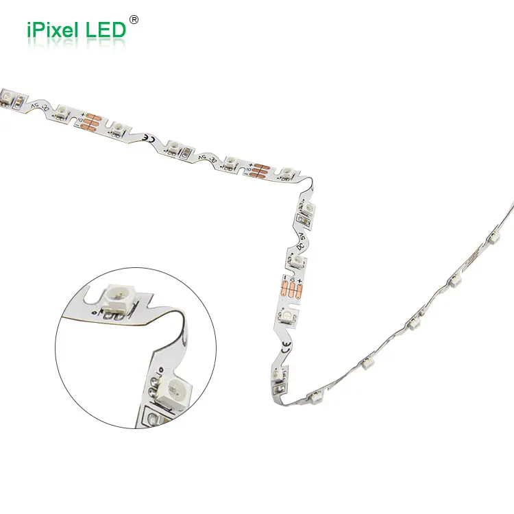 S Shape 6MM 3528 SMD 60 Đèn Led Linh Hoạt Led Strip 5V Địa Chỉ Rgb Uốn Cong Dải Led