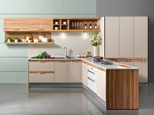 Mobili da <span class=keywords><strong>Cucina</strong></span> in Melamina <span class=keywords><strong>Color</strong></span> <span class=keywords><strong>Noce</strong></span> Chiaro, Armadi da <span class=keywords><strong>Cucina</strong></span> Autoassemblabili - Product Image 3