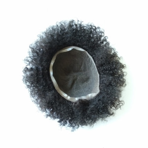 Magazzino vergine inosservabile toupee dei capelli umani brasiliani afro toupee dei capelli raw uomini parrucche afro crespo ricci parrucchino umani <span class=keywords><strong>per</strong></span> il nero uomini - Product Image 2
