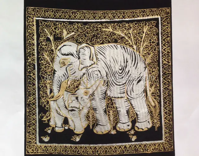 Thai fatti a mano di vernice di seta Thai modelli (Elefante, Garuda , Ramayana, Ramakian, Thailandia, Monaco, buddha ecc)