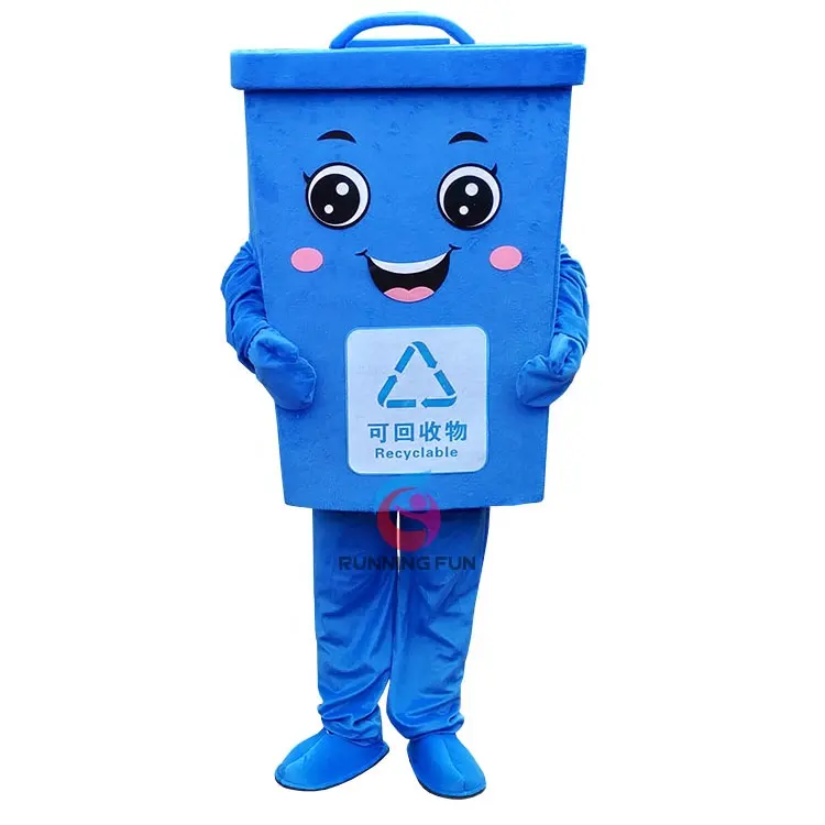 Çevre koruma çöp kutusu çöp kovası çöp tenekesi maskot kostüm satılık