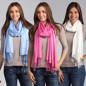 Großhandel Frühling 100% Plain <span class=keywords><strong>White</strong></span> <span class=keywords><strong>Cotton</strong></span> Solid Color Fashion Schal - Product Image 4