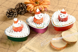 Khuôn Nướng Bánh Dùng Một Lần Dụng Cụ Làm Bánh Lá Nhôm 100Ml Bánh Hình Trái Tim Pan Flan Khuôn Có Nắp - Product Image 4