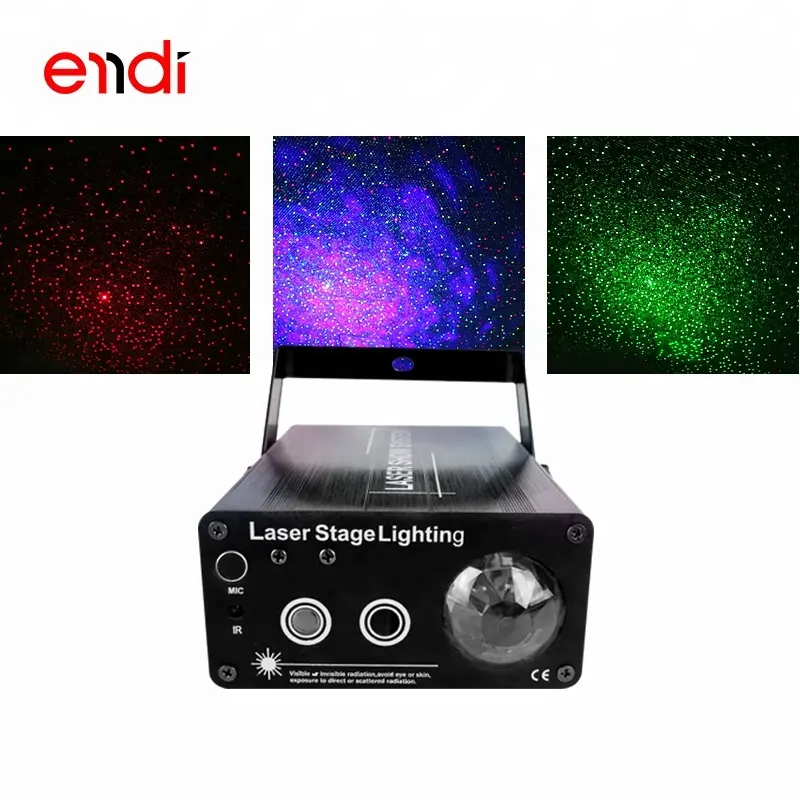 ENDI Starry Sky effects sound activated party lights with red and green laser star light projector