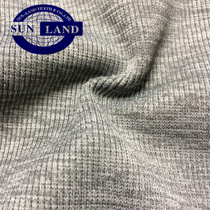 Sợi Nhuộm Melange May Cuff Hem Chất Liệu Quần Áo 95 <span class=keywords><strong>Polyester</strong></span> 5 Spandex 2*2 Vải Đan Sườn - Product Image 6