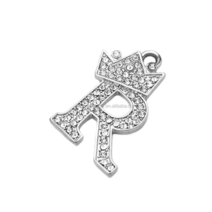 Commercio all'ingrosso di Yiwu Fabbrica di Nuovo Modo Capitale Alfabeto Lettere <span class=keywords><strong>R</strong></span> Corona di Fascini Del Pendente Per Collane Fare - Product Image 6