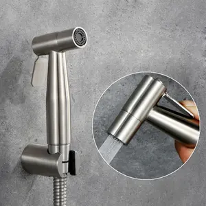 Stainless Steel brushed nikel tangan portabel held shattaf muslim shower toilet sprayer