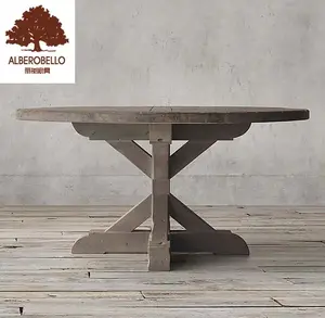 ホーム家具ラウンドテーブルソリッド木製オークテーブル