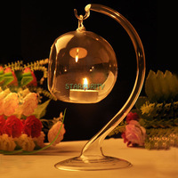 Candelabro colgante de cristal con Base de madera, decoración de boda, cúpula de cristal Led, regalos de San Valentín - Product Image 2