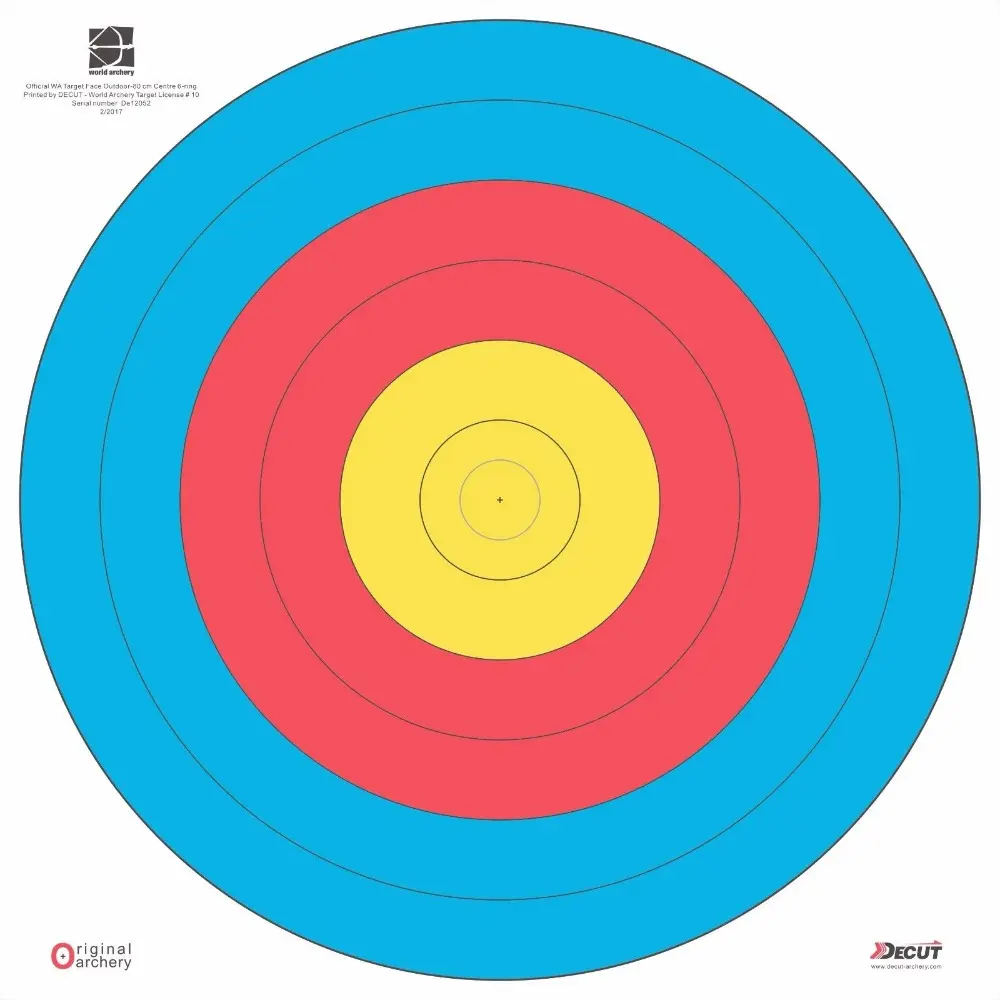 Kertas Target Panah Target Dunia Resmi, Kertas Target Panahan 6 Cincin, Anti Air, Pusat 80 Cm, Luar Ruangan, Target Panahan