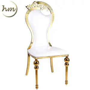 Роскошный новый дизайн золотой Нержавеющая сталь свадебный стул