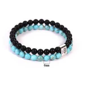 Pulsera multicapa con Árbol de la <span class=keywords><strong>Vida</strong></span> Azul turquesa de 6MM de alta calidad, <span class=keywords><strong>seguro</strong></span> comercial - Product Image 6