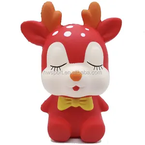 Hot Sale Customized Squishy Sika Deer PU Slow Rising Kawaii Animal Style Squishy Toy Promotional Customized Soft PU Toys