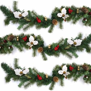Guirlande <span class=keywords><strong>de</strong></span> Noë<span class=keywords><strong>l</strong></span> artificielle en PVC avec aiguilles <span class=keywords><strong>de</strong></span> pin décorées <span class=keywords><strong>pour</strong></span> <span class=keywords><strong>l</strong></span>'<span class=keywords><strong>extérieur</strong></span> 2024 - Product Image 6