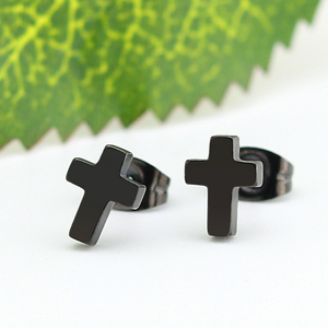 Religious Fashion Jewelry Simple Jesus Christ Crucifix Christian <strong>Earrings</strong> <strong>Cross</strong> Titanium Steel Women Gold Stud <strong>Earrings</strong> <strong>Men</strong> - Product Image 3