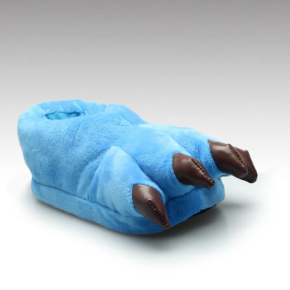 2018 new antislip winter warm plush 3d claw animal slippers for kids
