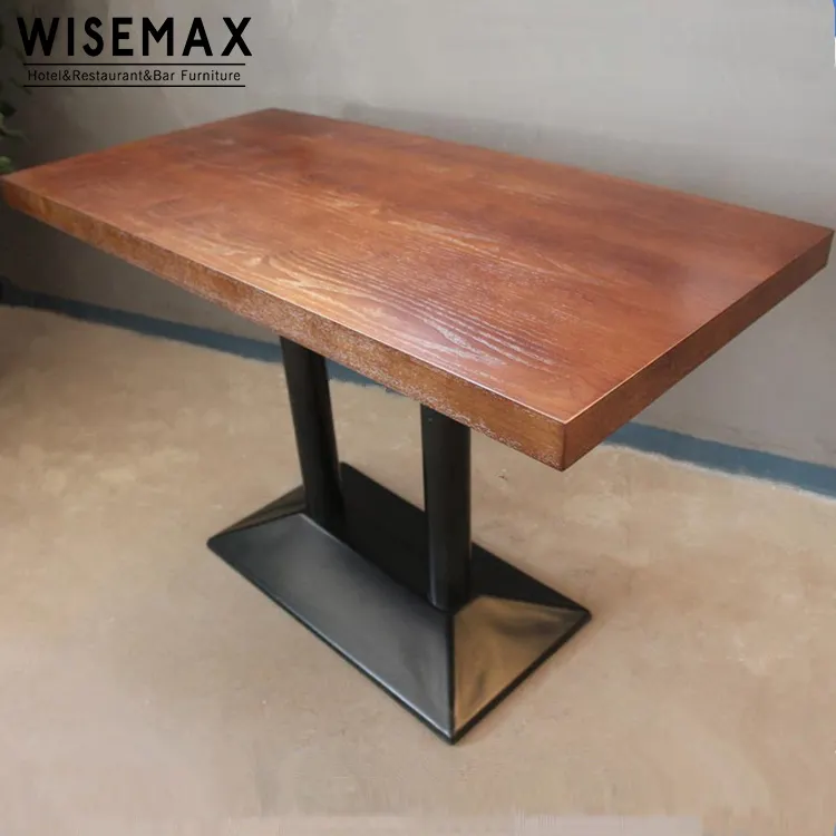 Meja Makan Furnitur Kayu Modern, Meja Makan Restoran Kayu Solid Kayu Gelap