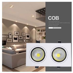 Độ sáng cao đôi đầu vuông <span class=keywords><strong>LED</strong></span> Downlight Dimmable 10W <span class=keywords><strong>14W</strong></span> 18W 24W <span class=keywords><strong>LED</strong></span> COB lõm Trần xuống ánh sáng đèn cho Nhà dEc - Product Image 4