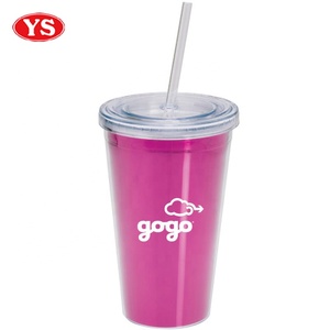 16 oz. प्लास्टिक ठंडा पीने के गिलास के साथ घुंघराले पुआल - Product Image 6