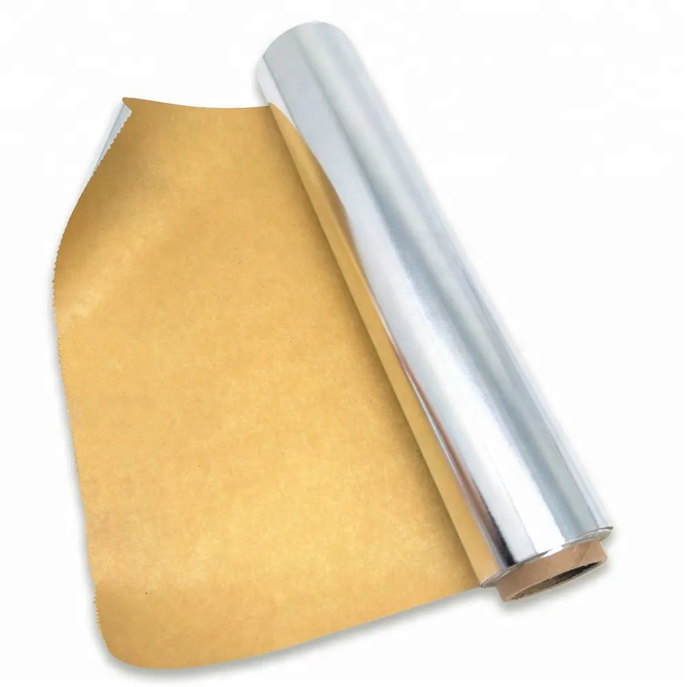 Non-stick Bakken Vetvrij Aluminiumfolie Backed Perkamentpapier Oneside Coating Papier Voor Bakken Braden Stomen