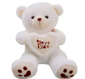 Oso de peluche gigante, peluche grande, suave, Oso Blanco, te amo, regalo de cumpleaños del Día de San Valentín