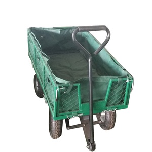 Chariot de jardin d'extérieur en acier de haute qualité à 4 roues Chariot de remorque grillagé à usage intensif - Product Image 5