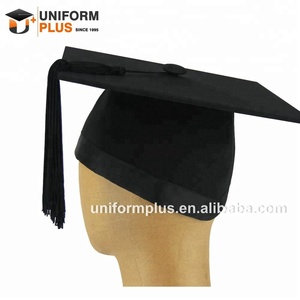 Casquettes de graduation noires mates de style britannique australien, chapeaux de tranchée, mortier - Product Image 3