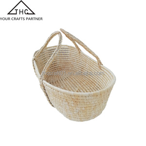 Cesta de bebé suave tejida de paja Natural hecha a mano barata africana - Product Image 6