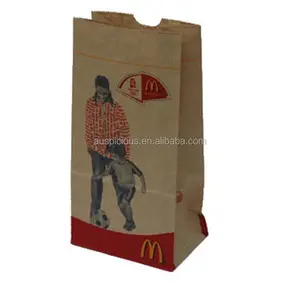 Sac en papier Kraft pour aliments, sac d'épicerie, avec logo à faire soi-même