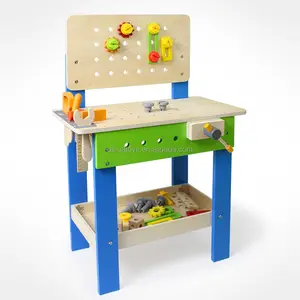 Children Kit Workbench Tool set DIY Play Wooden Toy for Kids