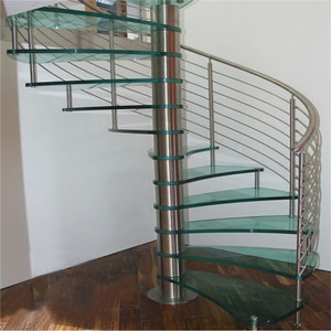 Scala a Chiocciola in Vetro per Interni, Scala a Forma di S, Dimensioni - Product Image 6