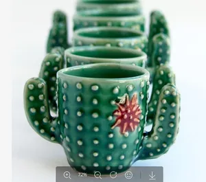 Taza de cerámica de Cactus para la vuelta a la escuela, 400ml, novedad